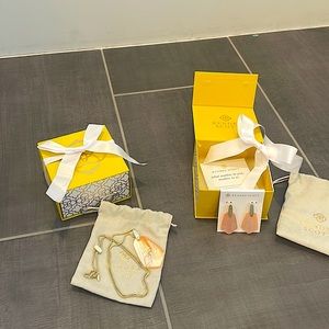 Kendra Scott Camila Peach earrings and necklace set